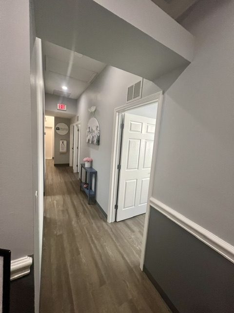 Hallway to exam rooms at Meadow Primary Care